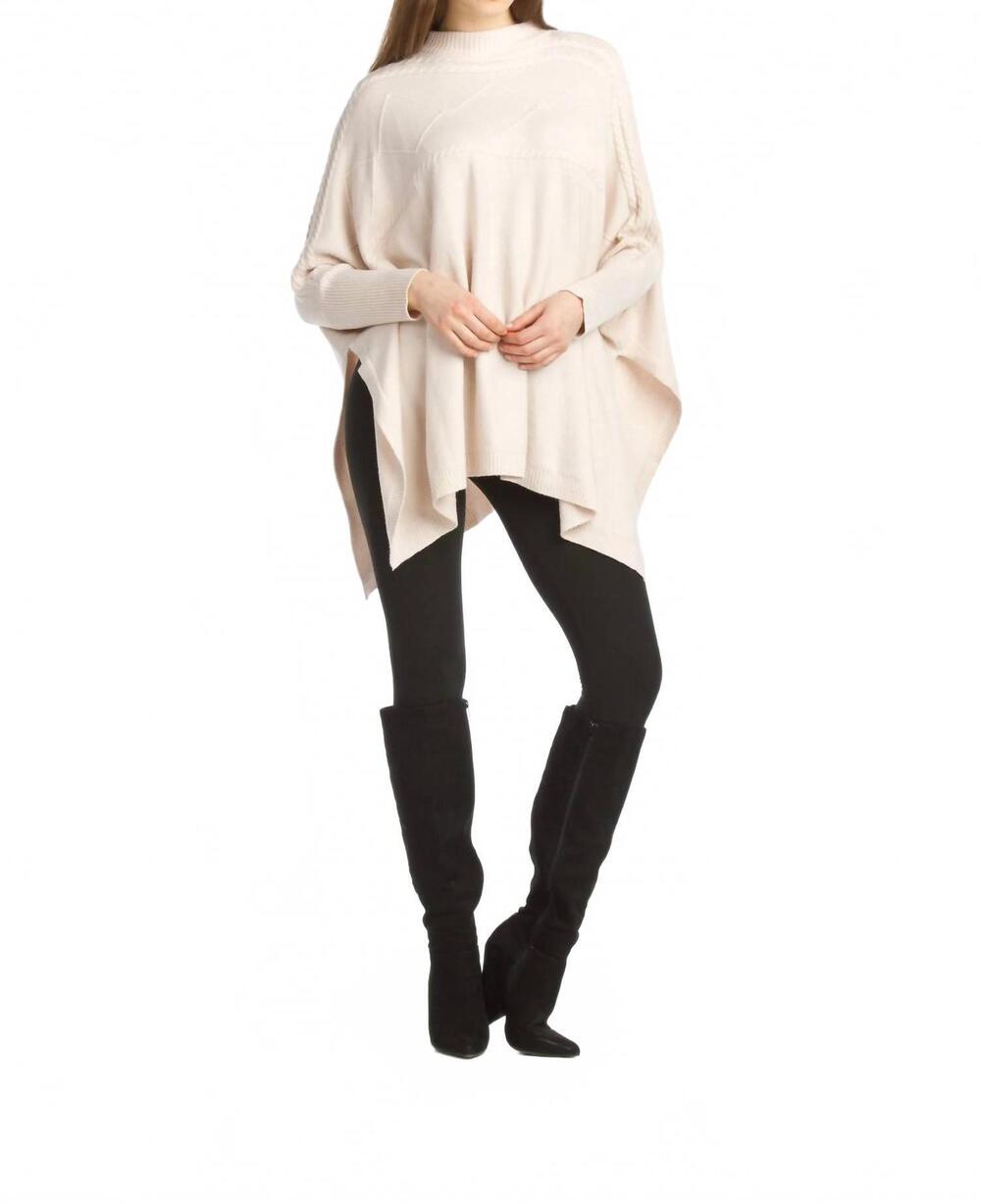 NEW PAPILLON soft stretchy poncho sweater in blush